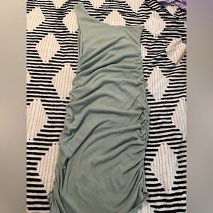 Green one shoulder dress